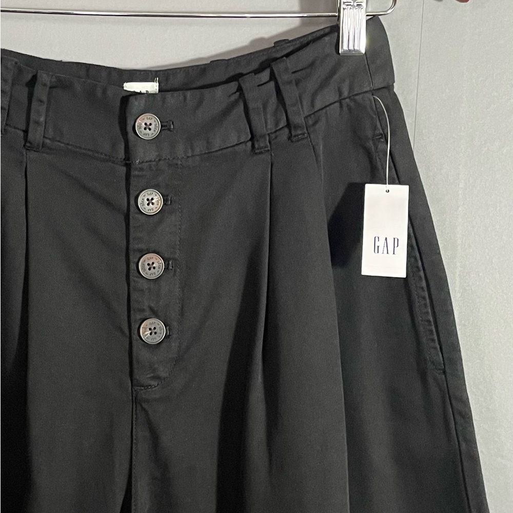 Gap X Doen High Rise Pleated Trouser Wide Leg Pant Black NWT - Picture 5 of 15